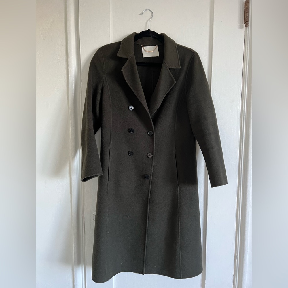 Celine Olive Double-Breasted Coat
